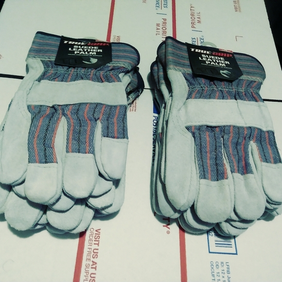 4 TRUE GRIP NEW,HEAVY DUTY GLOVES SIZE L,COWHIDE LEATHER,NICE GIFT.🎁 - Picture 3 of 4